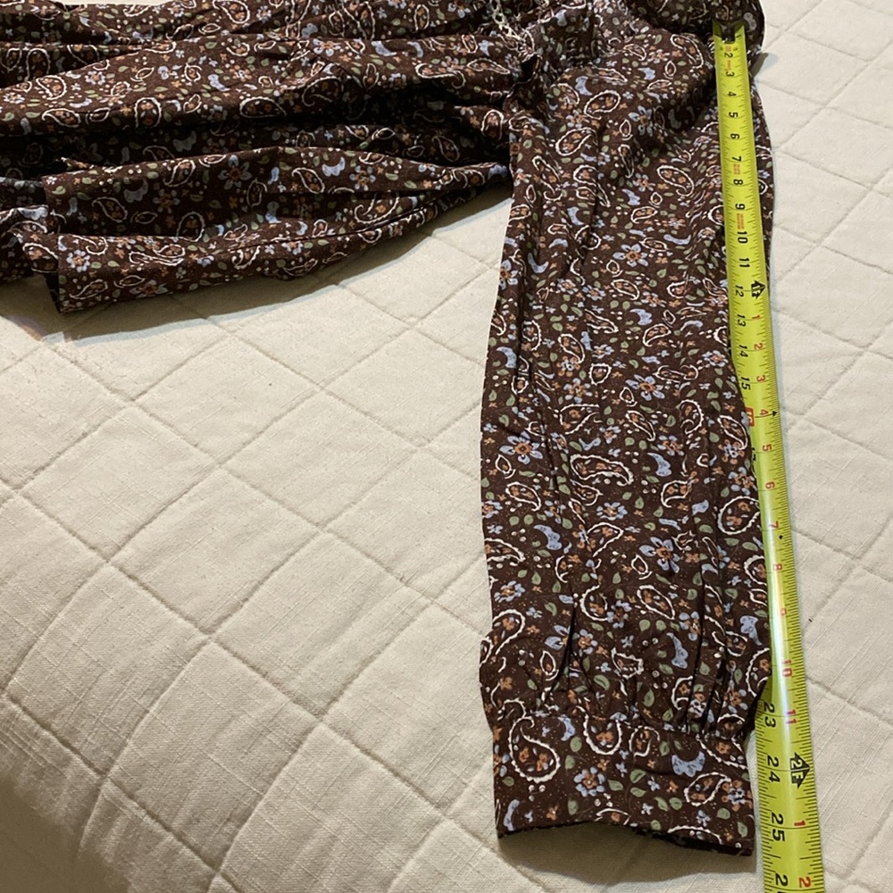 &merci Floral Ruffle Cotton Blouse - Brown - Picture 14 of 16